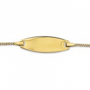Ovaal geelgouden baby armbandje met naam