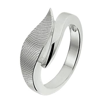 Sierlijke zilveren vingerafdruk ring