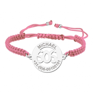 SOS kinderarmbandje roze