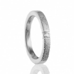 Zilveren vingerafdruk ring 3mm