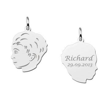 Zilveren jongens hanger met gravure Names4ever