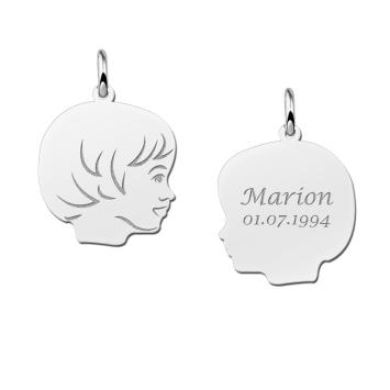 Zilveren meisjes kinderkopje met gravure Names4ever
