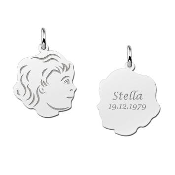 Zilveren meisjes hanger met gravure op achterzijde Names4ever