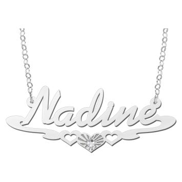 Zilveren naamketting Nadine