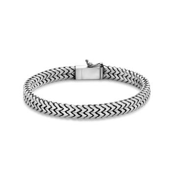 Zilveren oxi vossestaart armband met vingerafdruk