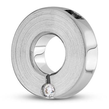 Zilveren Ronde ashanger met steen