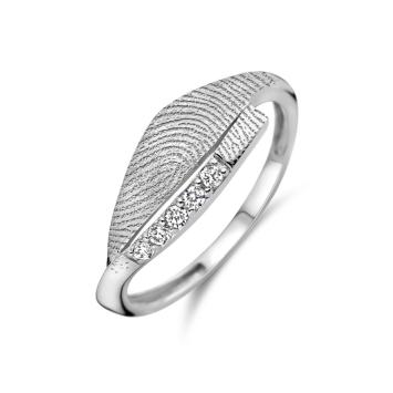 Zilveren vingerafdruk ring 8mm